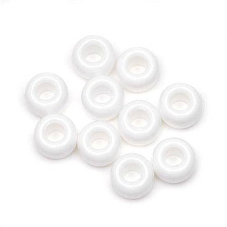 Pony Beads Plastic Opaque White 6 x 9mm, 900 pieces