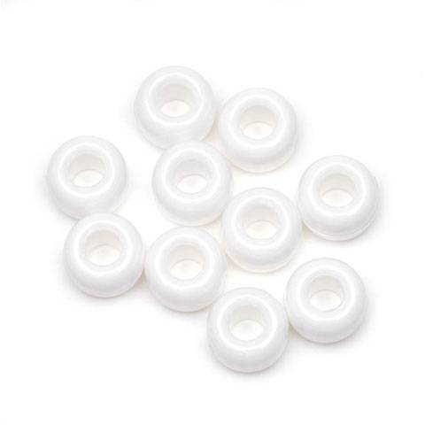 Pony Beads Plastic Opaque White 6 x 9mm, 900 pieces