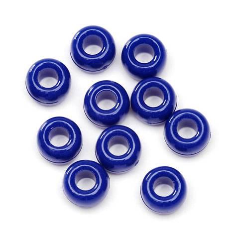 Pony Beads Plastic Opaque Dark Blue 6 x9mm, 900 pieces