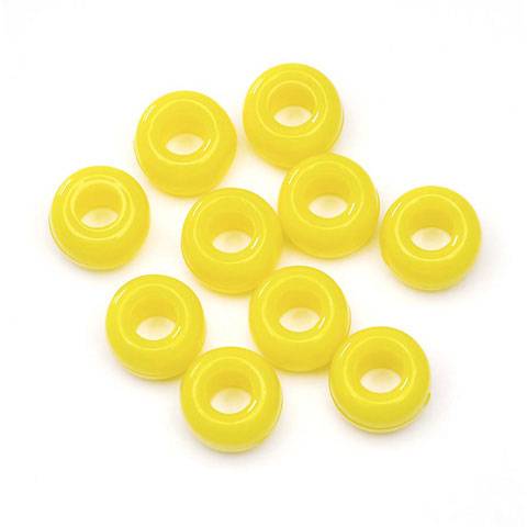 Pony Beads Plastic Opaque Yellow 6 x 9mm, 900 pieces