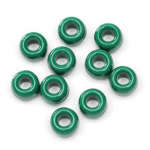 Pony Beads Plastic Opaque Green 6 x 9mm, 900 pieces