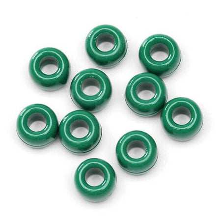 Pony Beads Plastic Opaque Green 6 x 9mm, 900 pieces