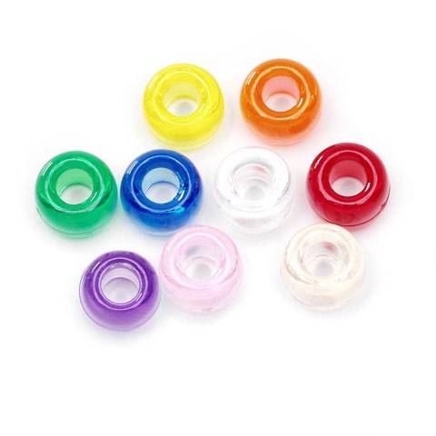 1 lb Big Value Pony Beads Acrylic Transparent Colors, 6 x 9mm, (21218)