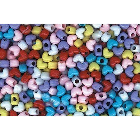 Heart Shaped Acrylic Pony Beads 10 x 12mm 1 lb