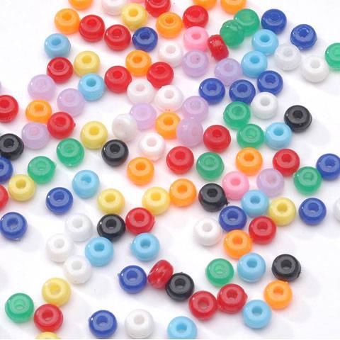 Pony Beads Acrylic Opaque Colors 5mm 1/2 lb Big Value