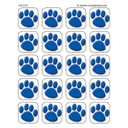 Blue Paw Prints Stickers, 1" Square
