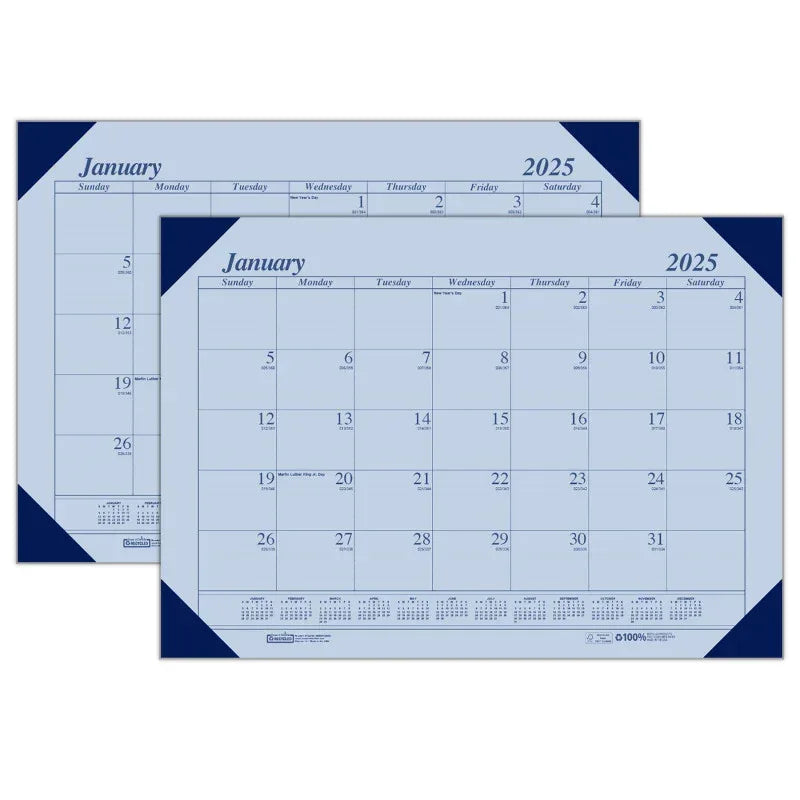 Academic Ecotones Calendar Desk Pad, Orchid Paper/Cordovan Holder, Pack of 2