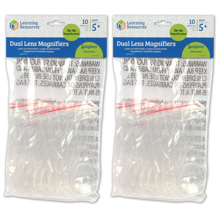 Dual Lens Magnifiers, 10 Per Pack, 2 Packs