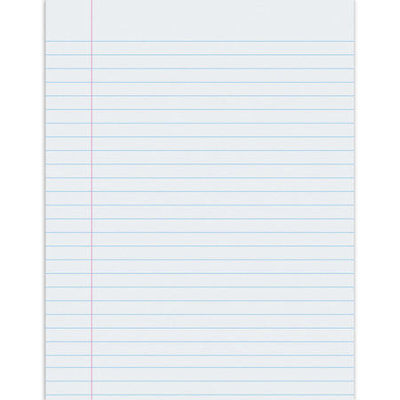 Composition Paper, White, Red Margin, 3/8" Ruled, 8-1/2" x 11", 500 Sheets