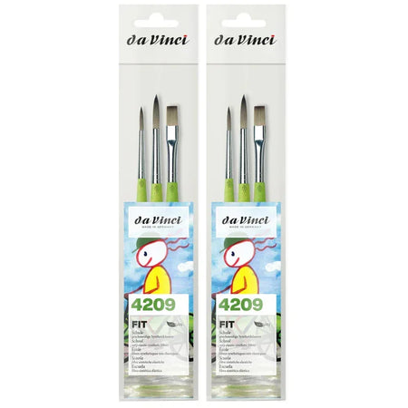FIT Synthetics Student & Hobby Brushes, Synthetic, Acrylic & Tempera, Assorted, 3 Per Set, 2 Sets