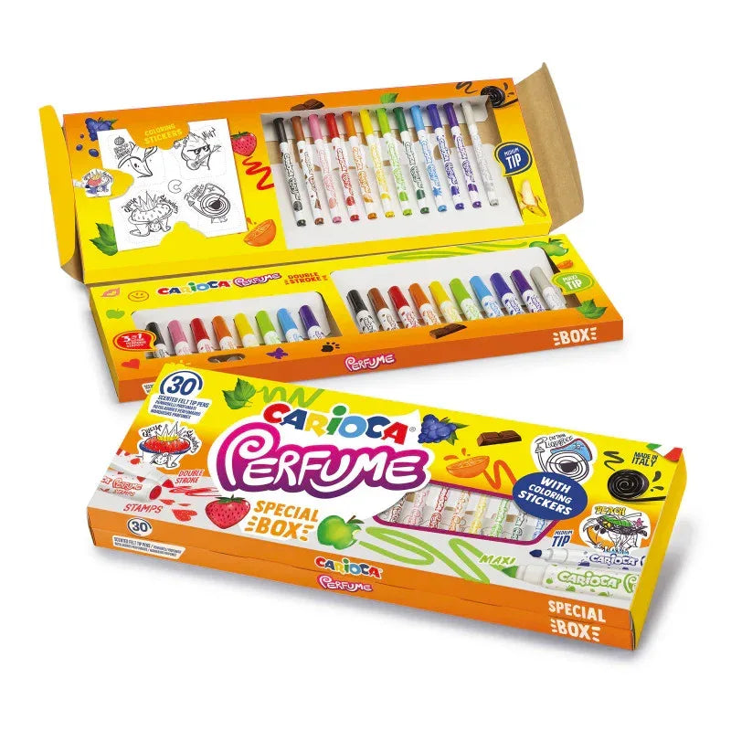 Perfume Felt Tip Washable Pens Special Box - 30 Pieces + Stickers