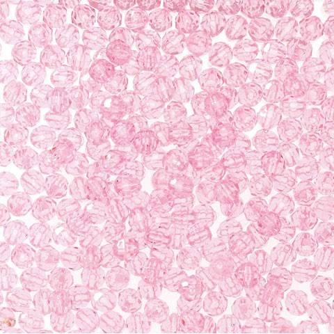 8mm Faceted Beads – Transparent Pink – 900 Piece Value Pack (21615)