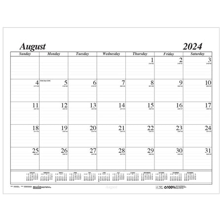 Monthly Academic Calendar Economy Desk Pad, 17 Months (Aug-Dec), 22" x 17"