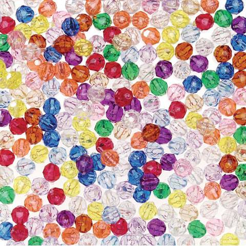 8mm Faceted Beads – Transparent Multi – 900 Piece Value Pack (21611)