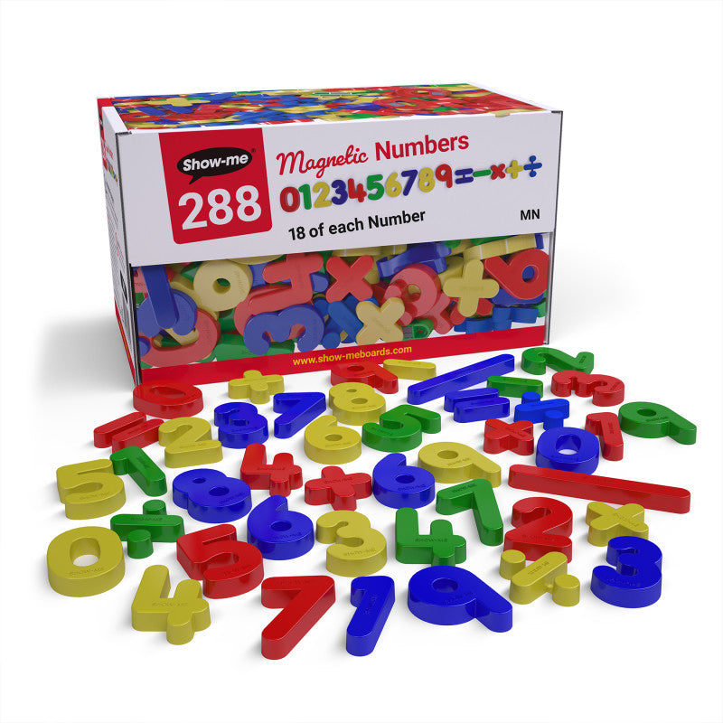 Magnetic Numbers and Math Symbols, Assorted Colors, 288 Pieces