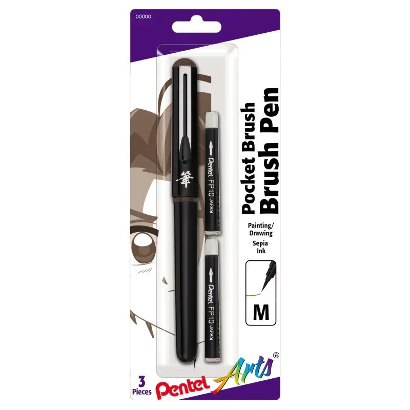 Pocket Brush Pen with 2 Sepia Refills