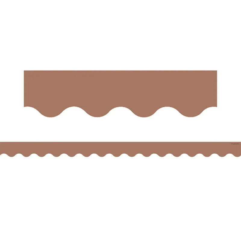 Mocha Scalloped Border Trim, 35 Feet