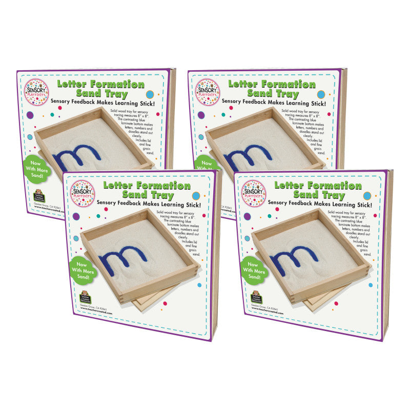 Letter Formation Sand Tray, 8" x 8", Pack of 4