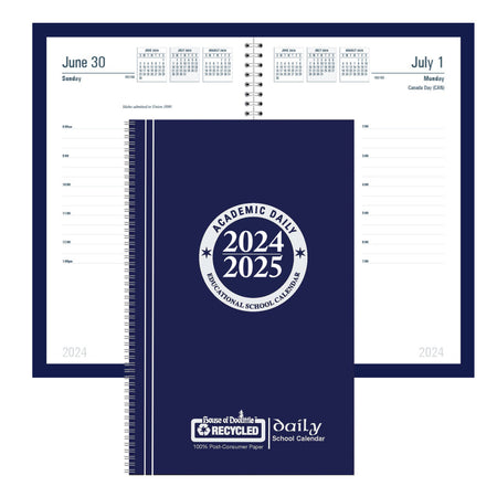 Recycled Daily Academic Calendar Planner Blue Cover