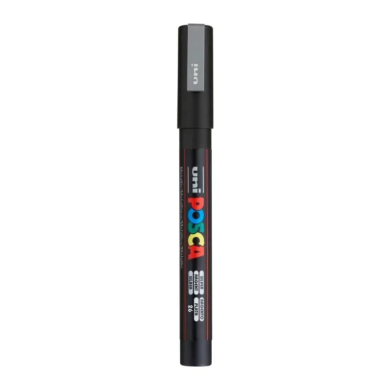 uni® POSCA PC-3M Water-Based Paint Markers, Reversible Fine Tip (0.9-1.3mm), Silver