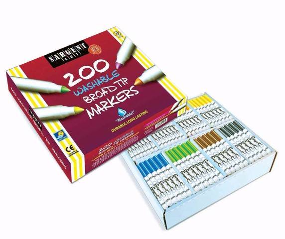 Sargent Art 200-Count Washable Broad Tip Assorted Marker Set 22-1525