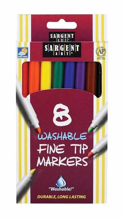 Washable Fine Tip Markers 8-Count