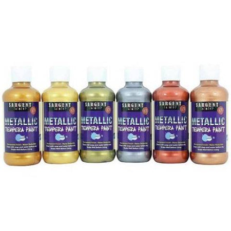 Metallic Tempera Paint Assortment 8-Ounce, Set of 6 colors