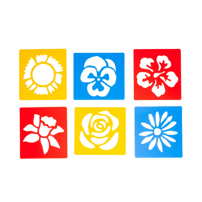 Flower Stencils, Plastic, 6 Count