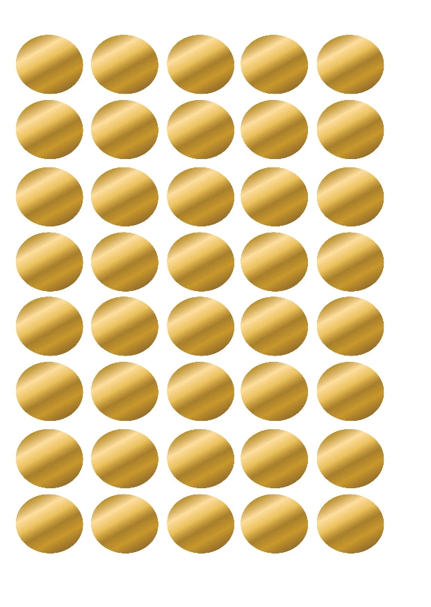 3/4" Round Color Coding Labels - Metalic Gold- Pack of 1000
