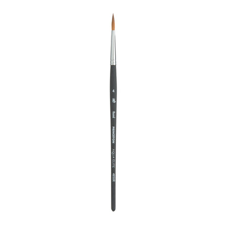 Aqua Elite Round Brush, Synthetic Bristles, Short Handle Watercolor Paintbrush, Matte Black, Size 4, 1 Count