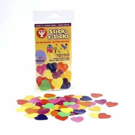 Hygloss Gummed Paper Shape Stick-A-Licks 1" Hearts, 2000 Economy Pack (2300)