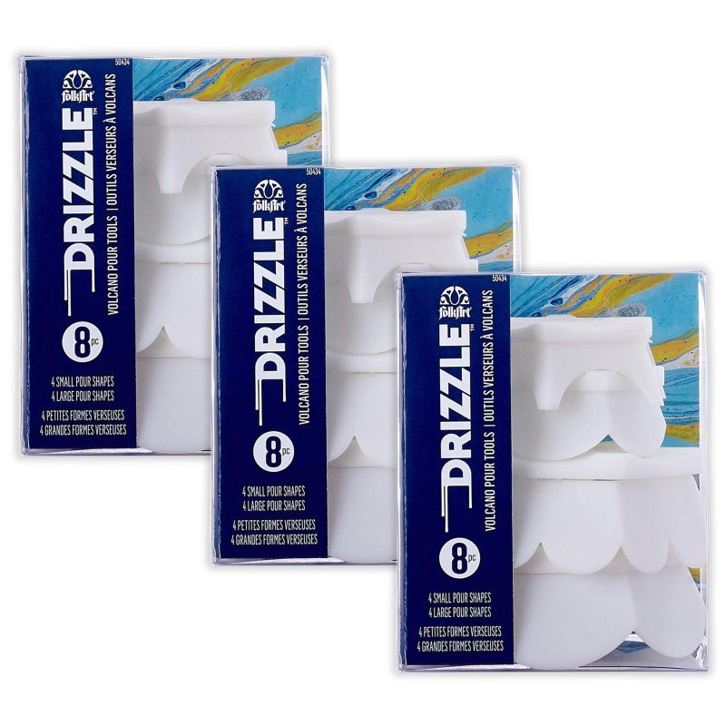 Drizzle Volcano Pour Tool Set, 8 Pieces Per Set, 3 Sets