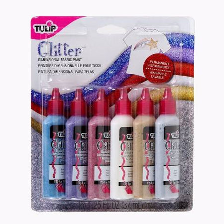 Tulip Glitter 3D Fashion Paint, 1.25-Ounce, 23427 Dimensional 6-Pack