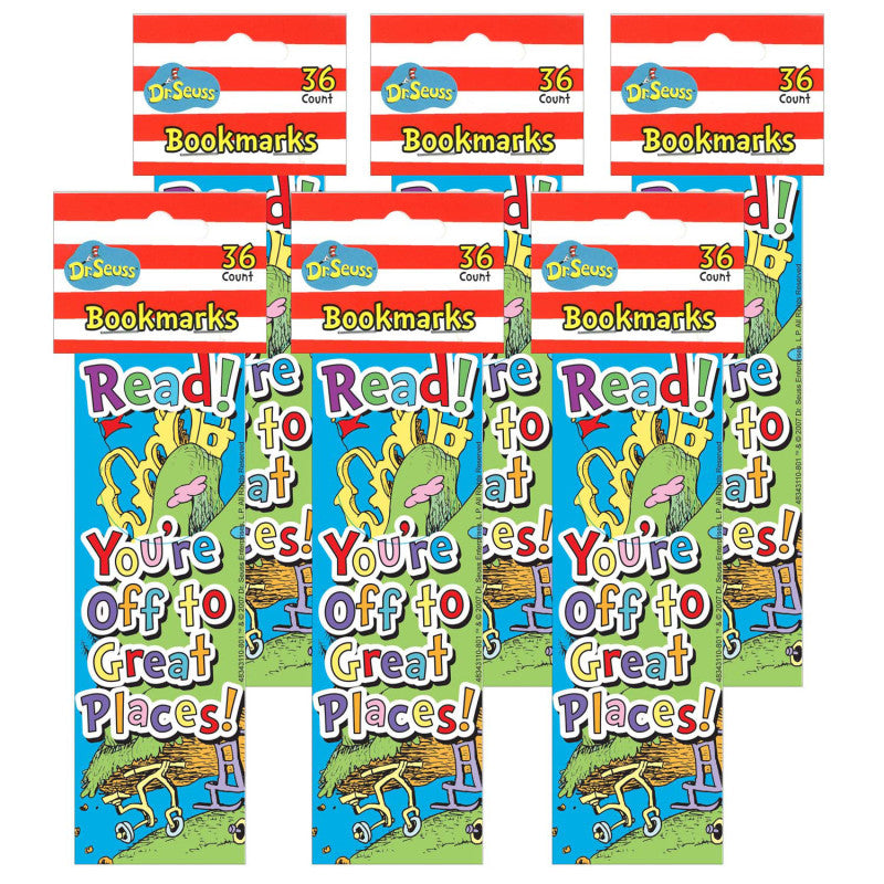 Dr. Seuss&trade; Oh, The Places... Bookmarks, 36 Per Pack, 6 Packs