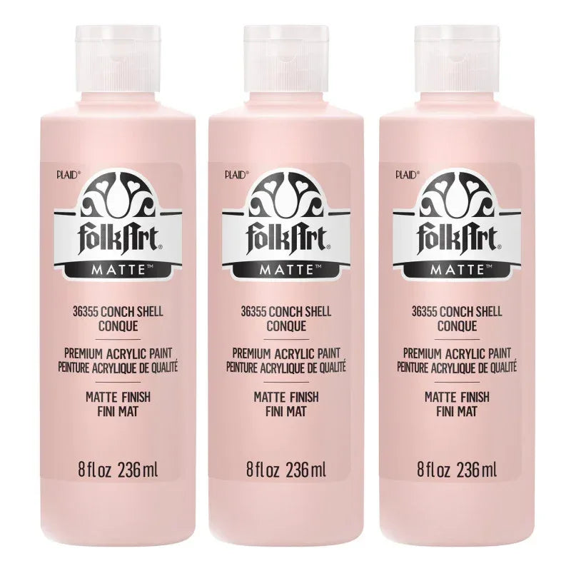 Acrylic Paint Matte, 8oz., Conch Shell, Pack of 3