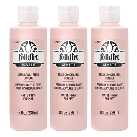 Acrylic Paint Matte, 8oz., Conch Shell, Pack of 3