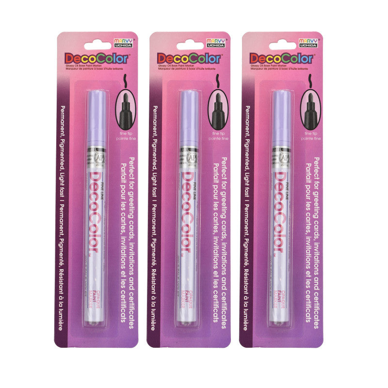 DecoColorÂ® Paint Marker, Fine Tip, 200-S, Pale Violet #31, Set of 3