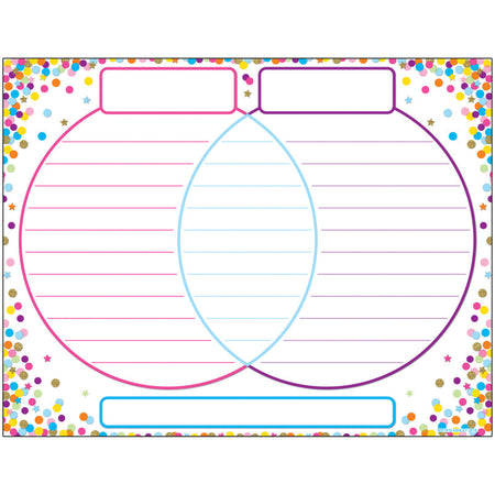 Smart Poly&trade; Confetti Venn Diagram Chart, Dry-Erase Surface, 17" x 22"