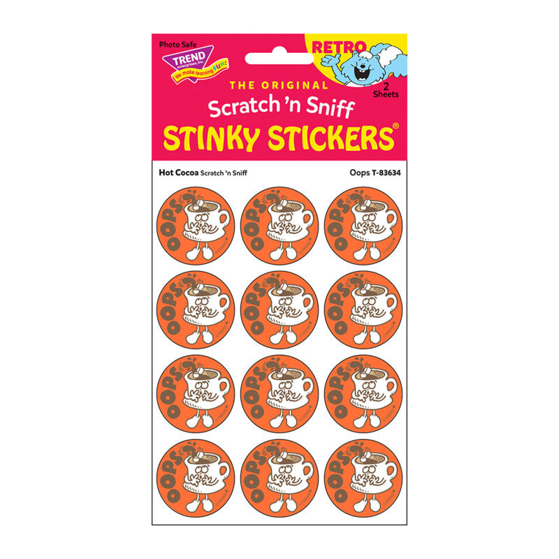 Oops/Hot Cocoa Scent Retro Scratch 'n Sniff Stinky StickersÂ®, 24 ct.
