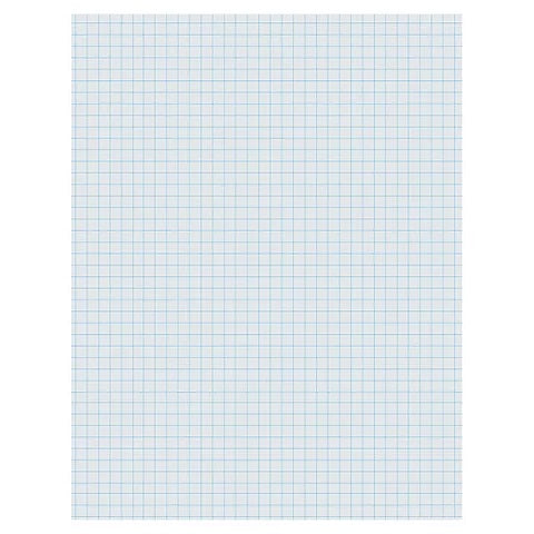 8 1/2" x 11" White 1/4" Quadrille Ruling Composition Paper - 500/Sheets