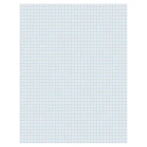 8 1/2" x 11" White 1/4" Quadrille Ruling Composition Paper - 500/Sheets
