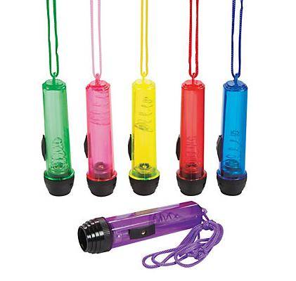 Transparent Flashlights on A Rope , 12/pkg.