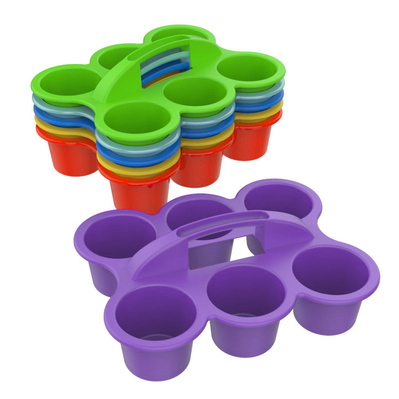 Supply Caddy, 6 Compartments, Assorted Colors, Portable Classroom Organizer, Set of 6