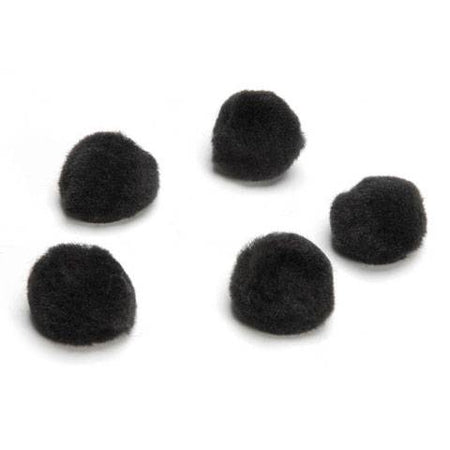 1 inch Acrylic Pom Poms - Black - 100 pack