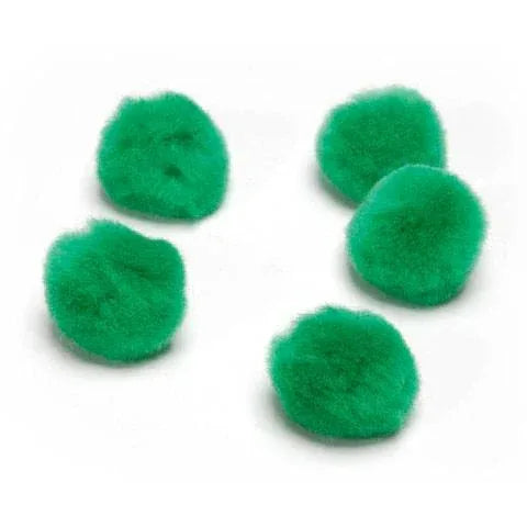1 inch Acrylic Pom Poms - Kelly Green - 100 pack