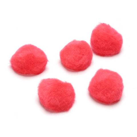 1 inch Acrylic Pom Poms - Red - 100 pack
