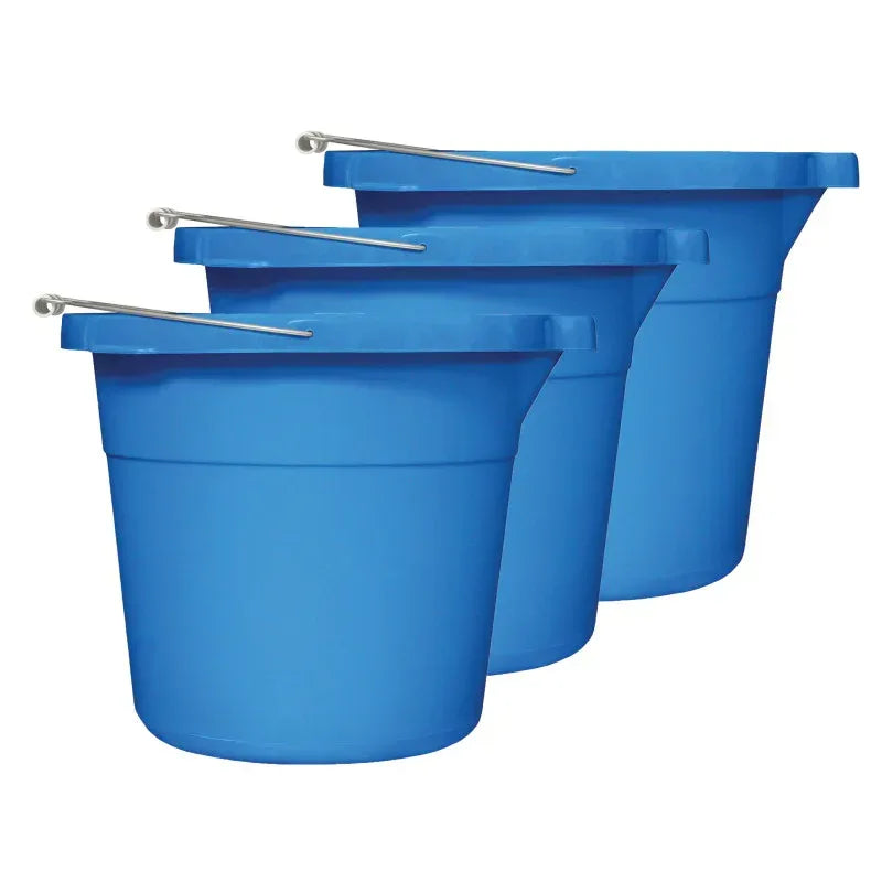 Multi-Purpose Bucket, Blue, 12 Quart, Pack of 3