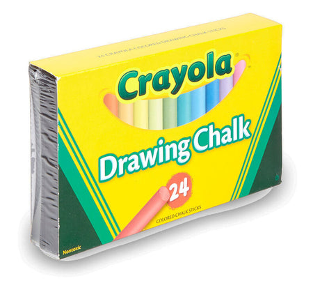 Crayola® Drawing Chalk, 24 Colored Chalk Sticks (BIN51-0404)