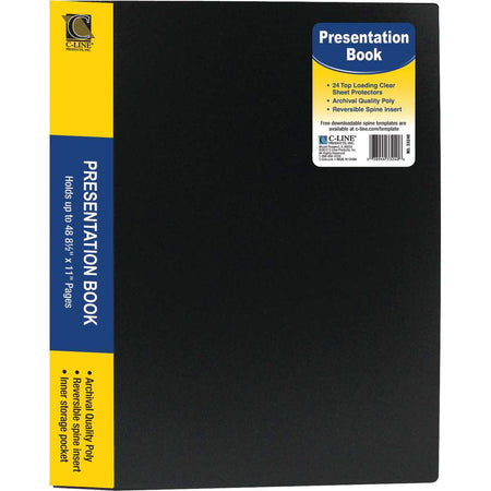 C-Line® Bound Sheet Protector Presentation Book, 24-Pocket, (Holds 48 pages)