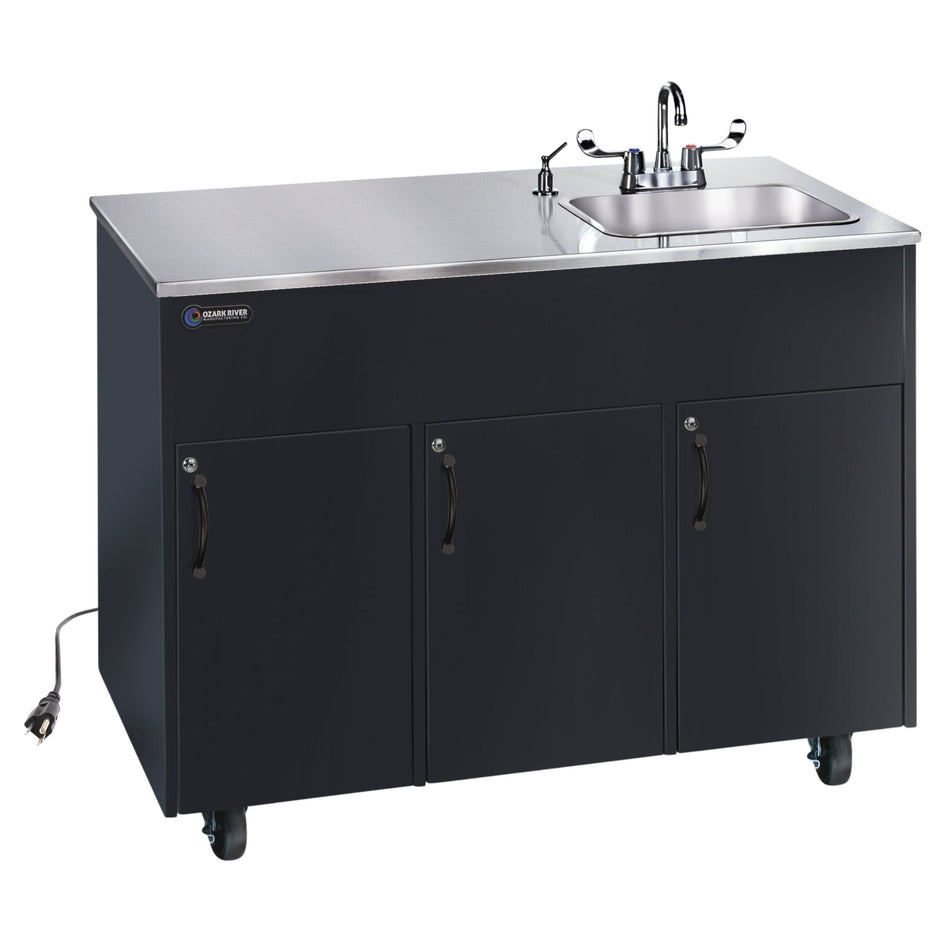 Advantage S1D Sink No-Plumbing Hot Water Hand Wash-Black/Stainless Top
